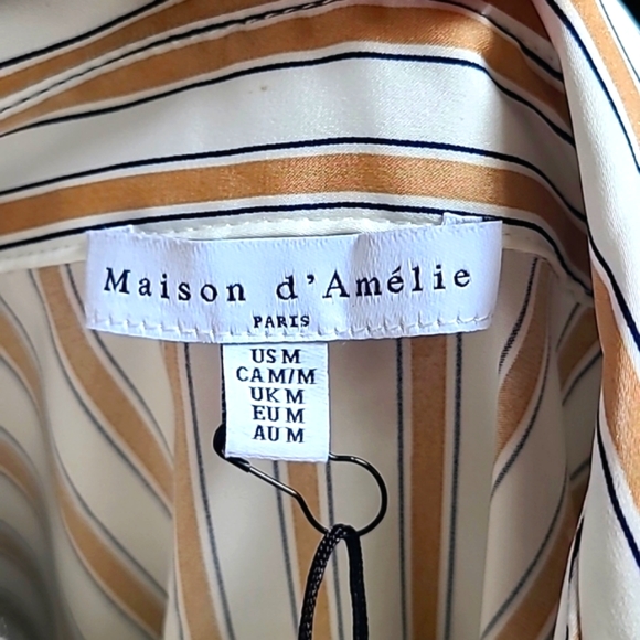 Maison d' Amelie Paris Striped Buttondown blouse - Picture 5 of 10